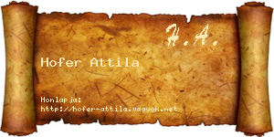 Hofer Attila névjegykártya